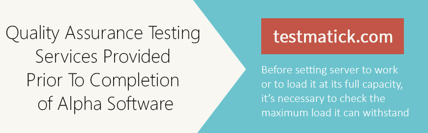 Quality Assurance Testing Services Provided Prior To Completion of Alpha Software