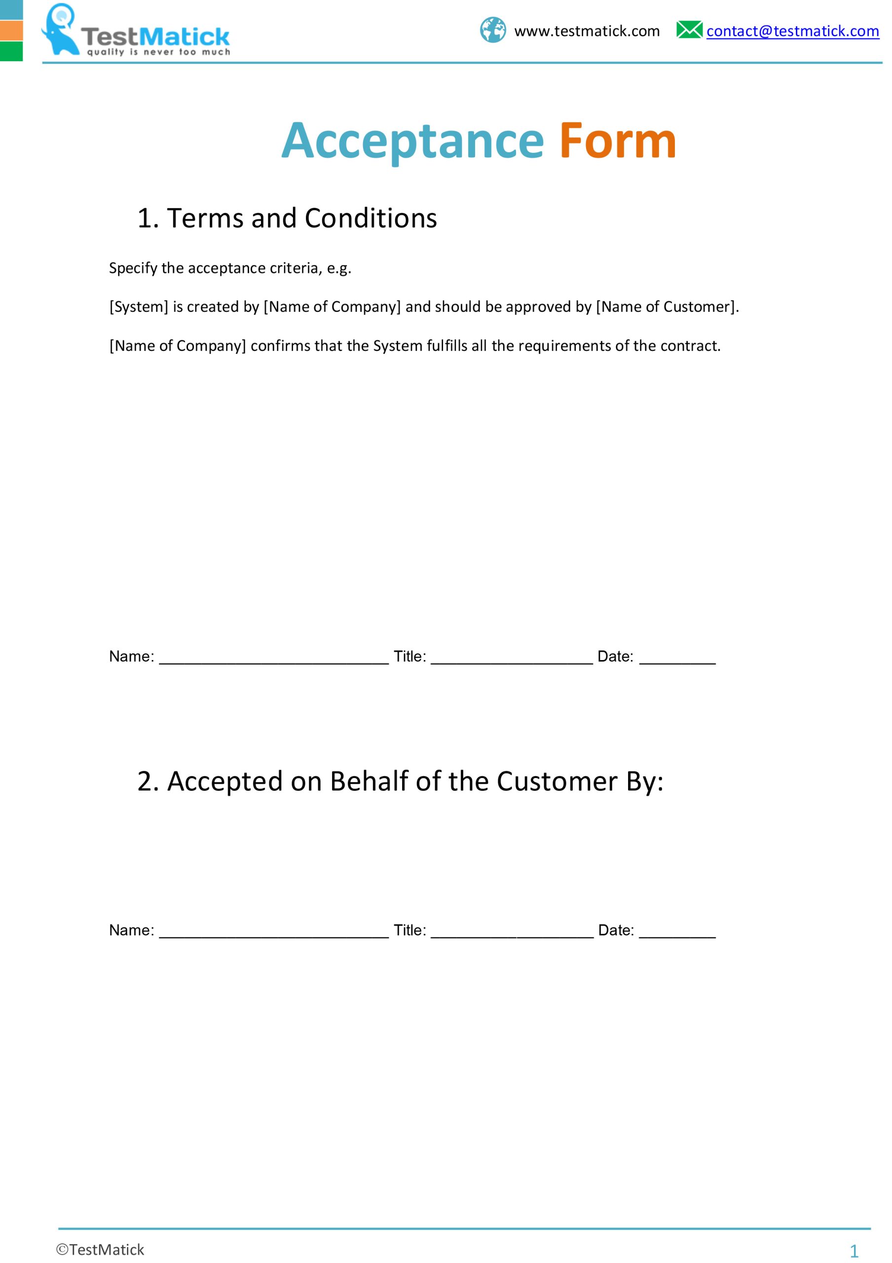 Acceptance Form
