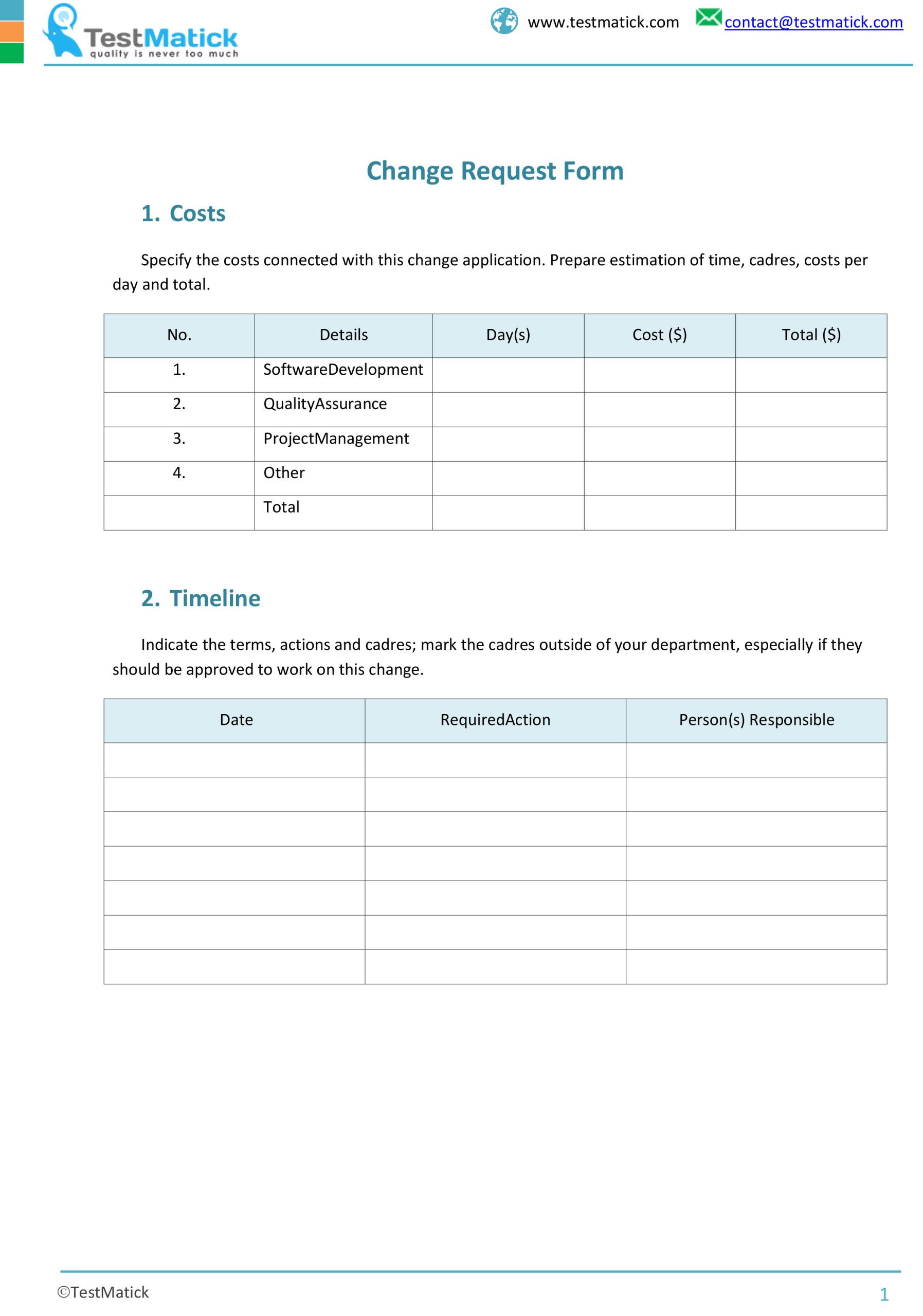 Change Request Form