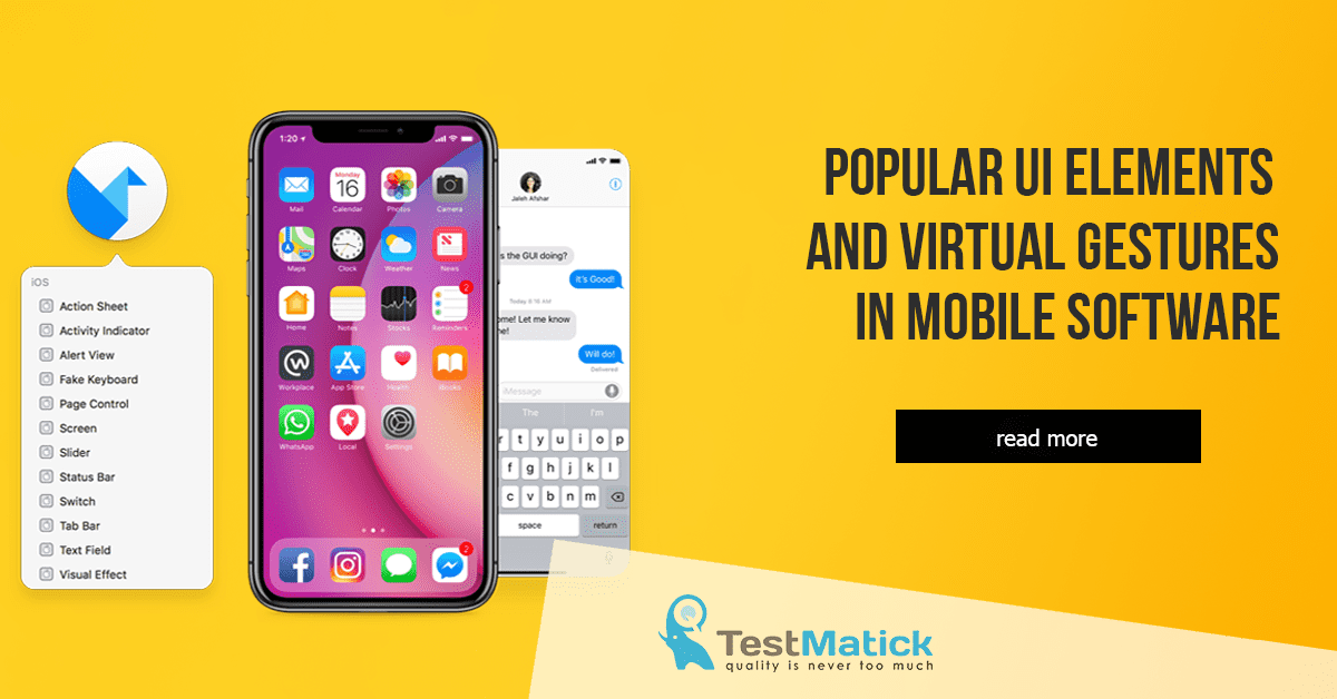 Popular UI Elements and Virtual Gestures in Mobile Software